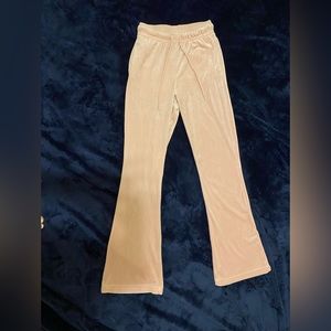 Baby pink target velvet xs flare sweats